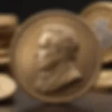 Close-up of a Gold Krugerrand highlighting details