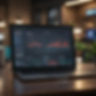 Evolution of Trading in the Digital Age Digital trading platform on a laptop