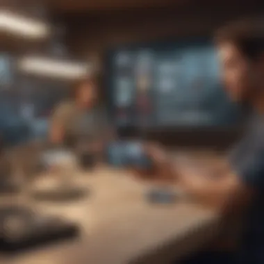 Digital Transaction Experience with Afterpay Consumer engaging in a digital transaction using Afterpay on an Apple device