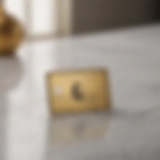 Stylish American Express Gold Card on a marble surface