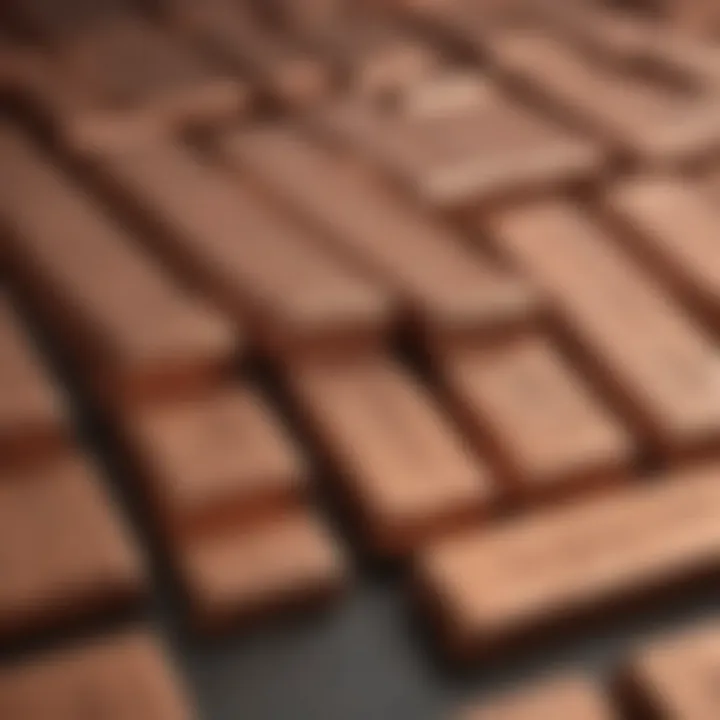 Close-up view of the texture and quality of APMEX copper bars