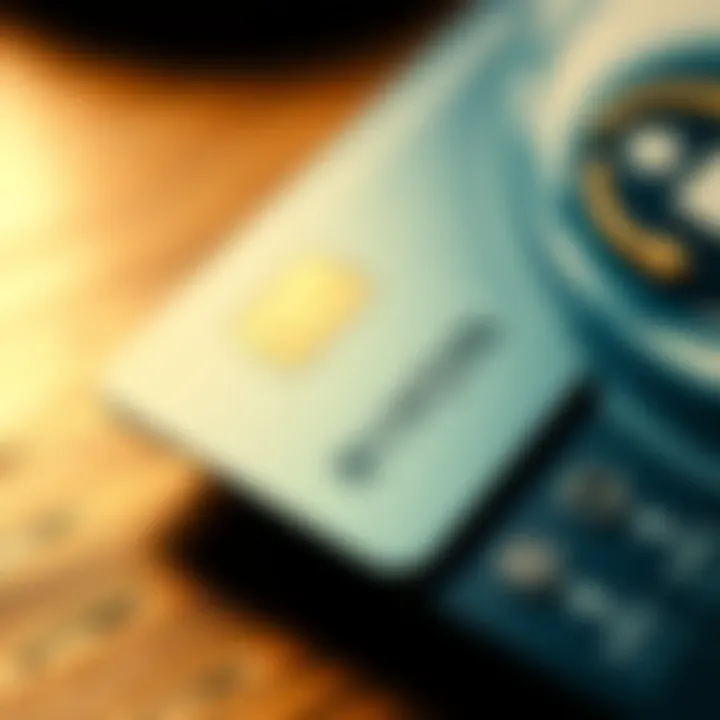Close-up of a travel card with rewards points