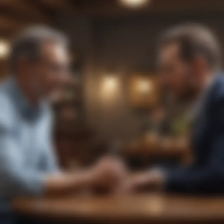 Engaging dialogue between two professionals discussing terms