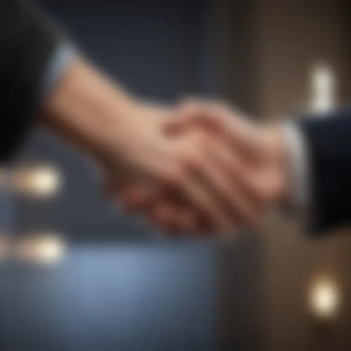 A successful handshake symbolizing agreement and collaboration