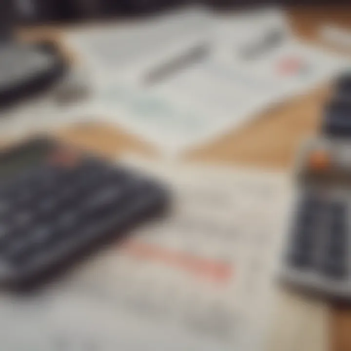 A close-up of a calculator and financial documents