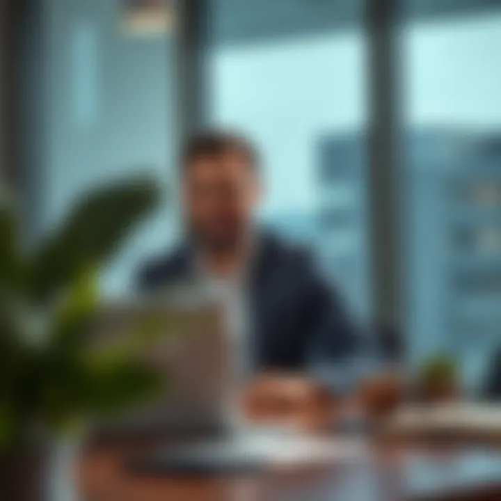 A successful entrepreneur at a desk with a laptop