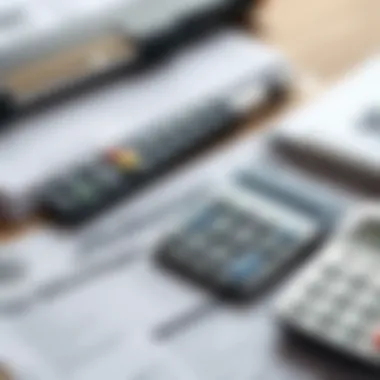Tax forms and a calculator