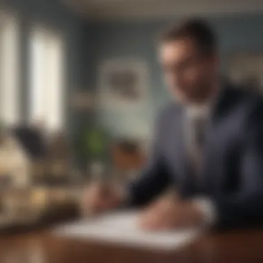 Role of Mortgage Brokers Conceptual image of a mortgage broker assisting clients