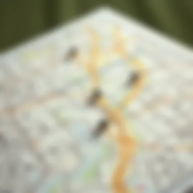 Locating Property Easements Map indicating easement locations in real estate
