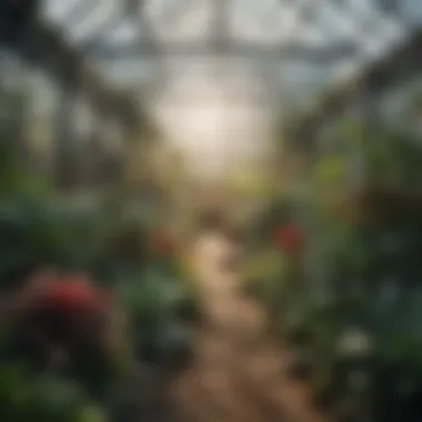 A thriving greenhouse filled with diverse plants