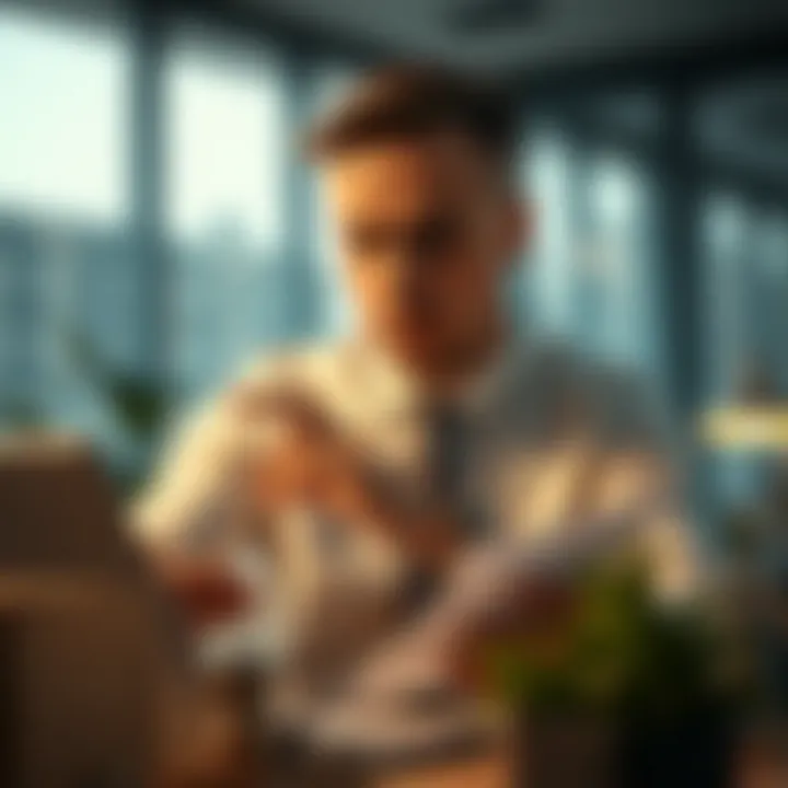 Person analyzing assets and investments