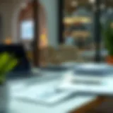 Modern workspace with laptop and financial documents