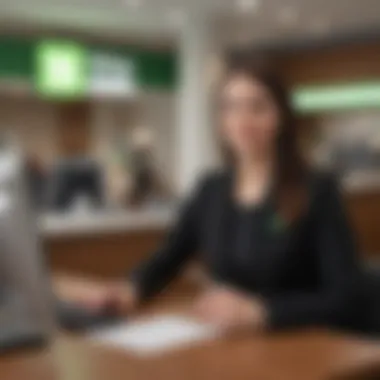 Customer Assistance at TD Bank A customer-friendly service desk at TD Bank displaying assistance options.