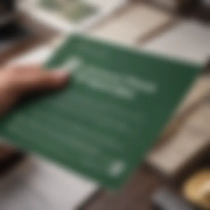 A close-up of essential documents required for account opening.