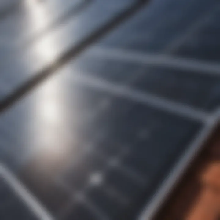 High-efficiency solar panel close-up